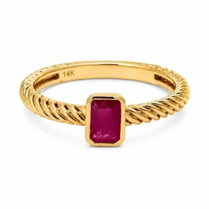 Emerald Cut Ruby Ring