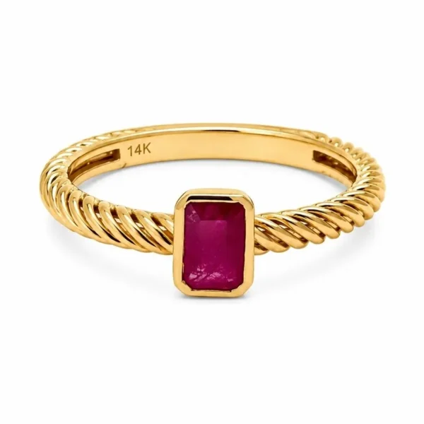 Emerald Cut Ruby Ring