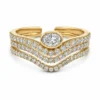 Oval Chevron Diamond Ring