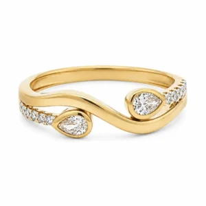 Pear Diamond Bypass Ring