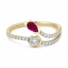 Pear Ruby Bypass Ring