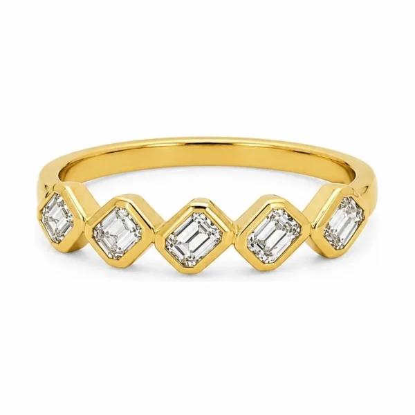 Bezel Emerald Cut Band
