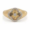Clover Diamond Signet Ring