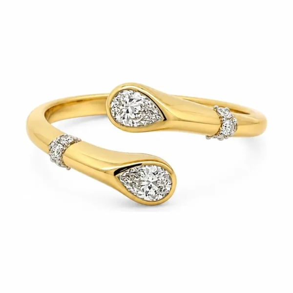 Bypass Diamond Pear Ring