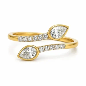 Pear Diamond Bypass Ring