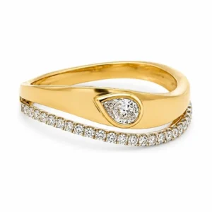 Pear Diamond Bypass Ring