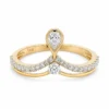 Chevron Pear Diamond Ring