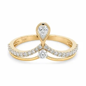 Chevron Pear Diamond Ring