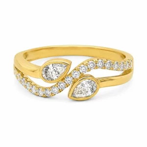 Pear Diamond Bypass Ring