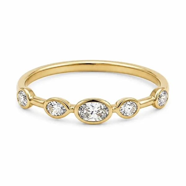 Bezel Diamond Stackable Band