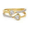 Heart Diamond Bypass Ring