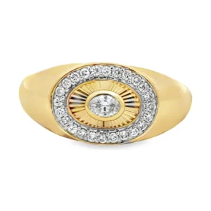 Oval Diamond Sunburst Ring