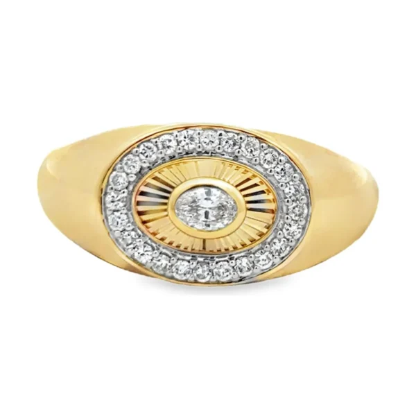 Oval Diamond Sunburst Ring
