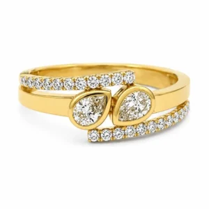 Pear Diamond Bypass Ring
