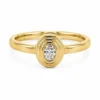 Oval Diamond Bezel Ring