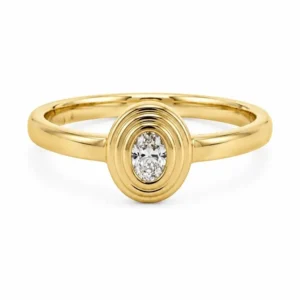 Oval Diamond Bezel Ring