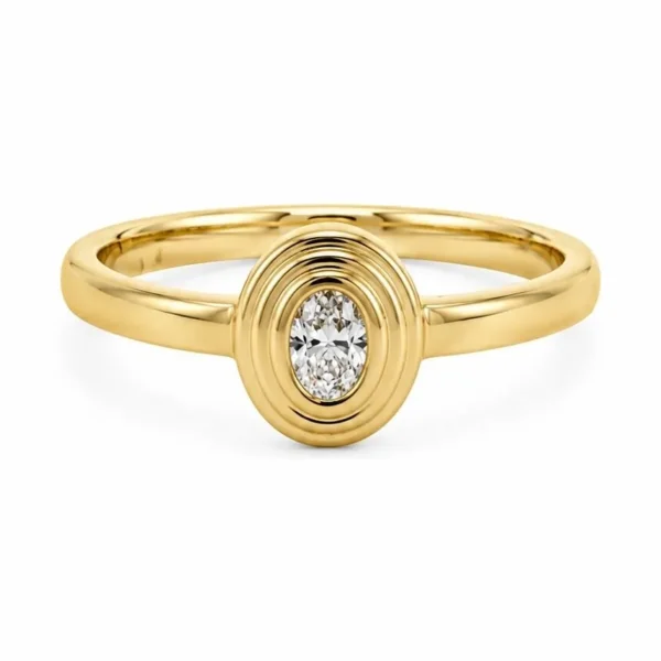 Oval Diamond Bezel Ring