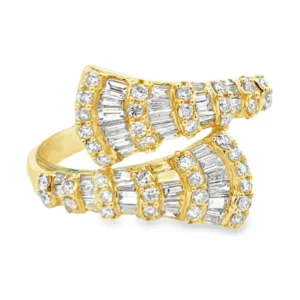 Baguette Diamond Bypass Ring