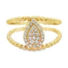 Pear Diamond Beaded Ring