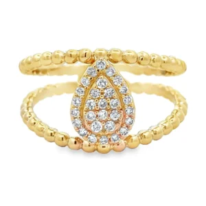 Pear Diamond Beaded Ring