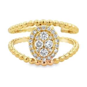Oval Cluster Beaded Ring