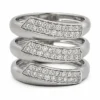 Triple Row Diamond Ring