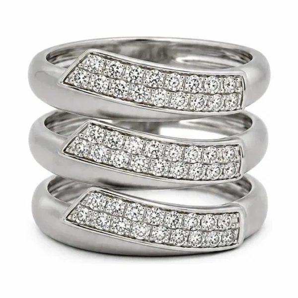 Triple Row Diamond Ring