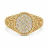Pave Oval Signet Ring