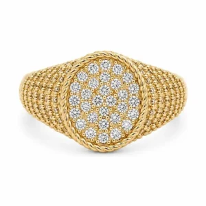 Pave Oval Signet Ring