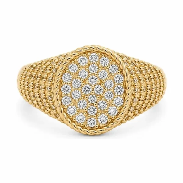 Pave Oval Signet Ring