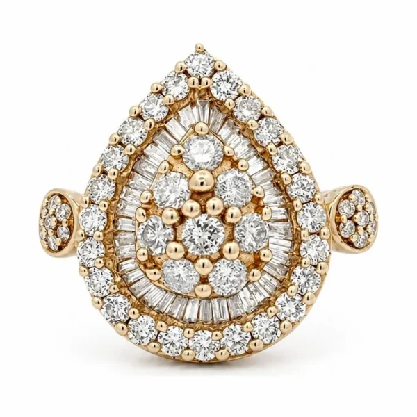 Pear Cluster Diamond Ring