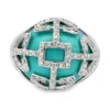 Turquoise Diamond Cage Ring