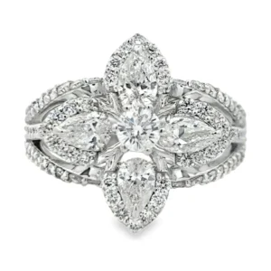 Pear Cluster Diamond Ring