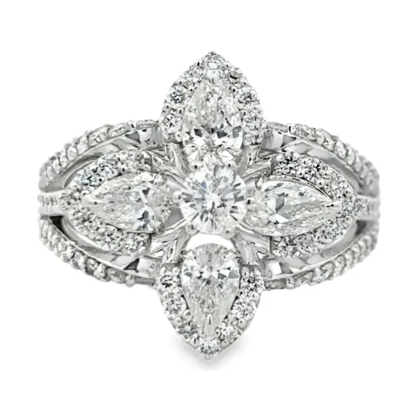 Pear Cluster Diamond Ring