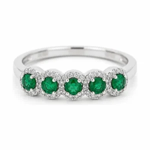 Emerald Halo Band Ring