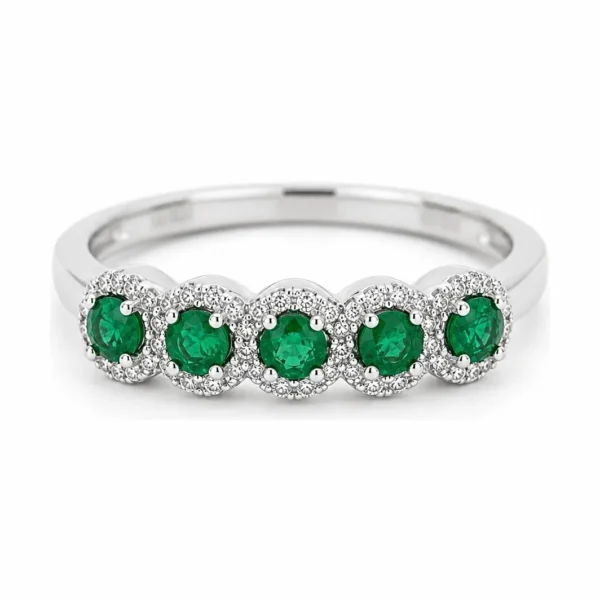 Emerald Halo Band Ring