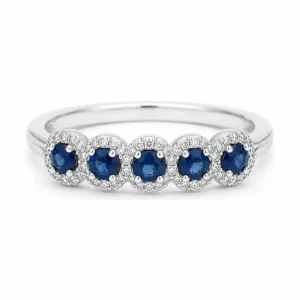 Sapphire Halo Band Ring