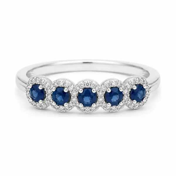 Sapphire Halo Band Ring