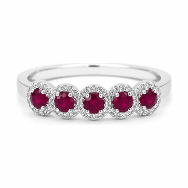 Ruby Halo Band Ring
