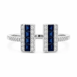 Open Sapphire Diamond Ring