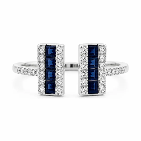 Open Sapphire Diamond Ring