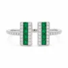 Emerald Diamond Open Ring