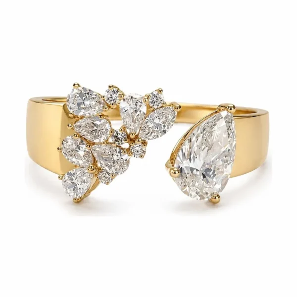 Pear Cluster Open Ring