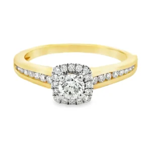 Halo Diamond Gold Ring