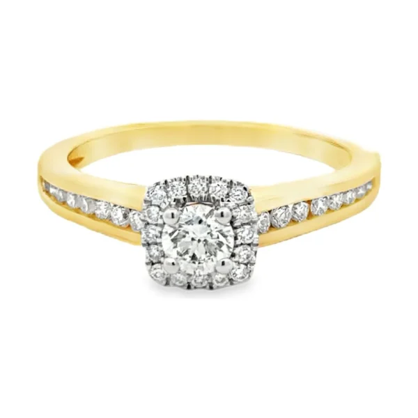 Halo Diamond Gold Ring