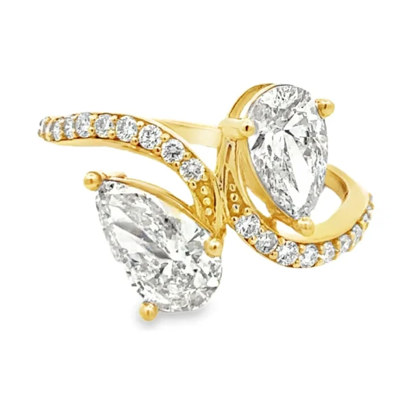 Pear Diamond Bypass Ring
