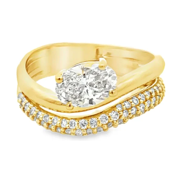 Oval Diamond Bypass Ring