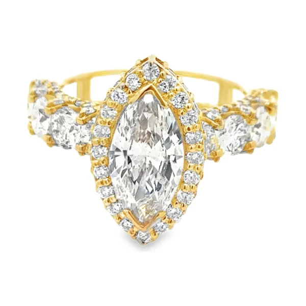 Marquise Diamond Halo Ring