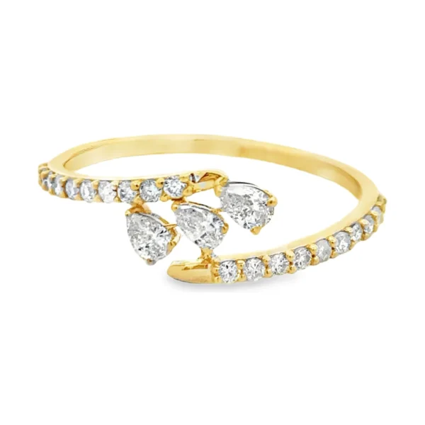 Pear Diamond Bypass Ring