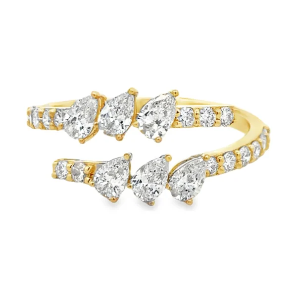 Pear Diamond Bypass Ring